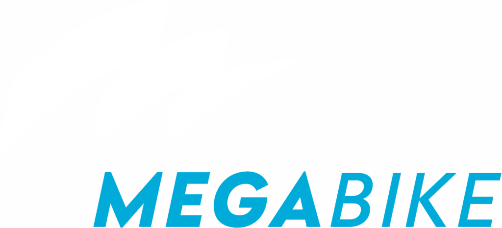 Megabike logo whiteblue