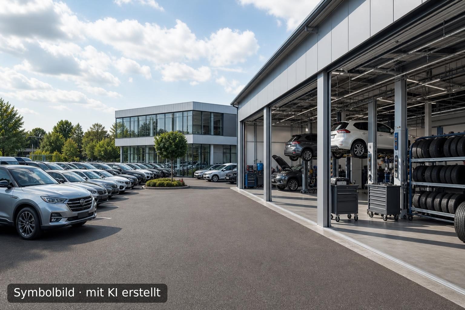 Etabliertes Autohaus mit Mehrmarken-Werkstatt und Immobilie in Sachsen-Anhalt Symbolbild – mit KI erstellt