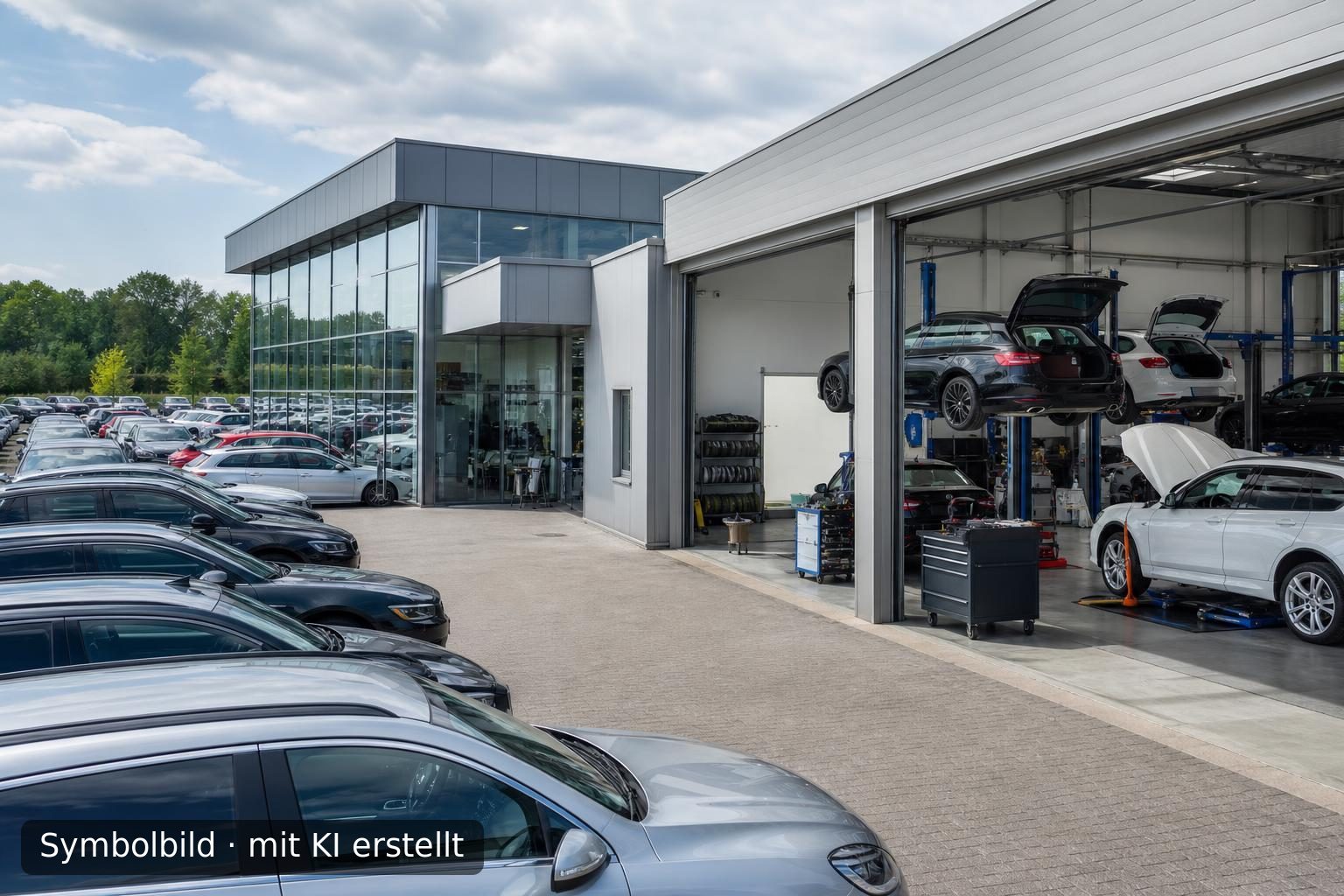 Fahrzeughandel & Kfz-Service | Junge Gebrauchte & Werkstattlösungen Symbolbild – mit KI erstellt