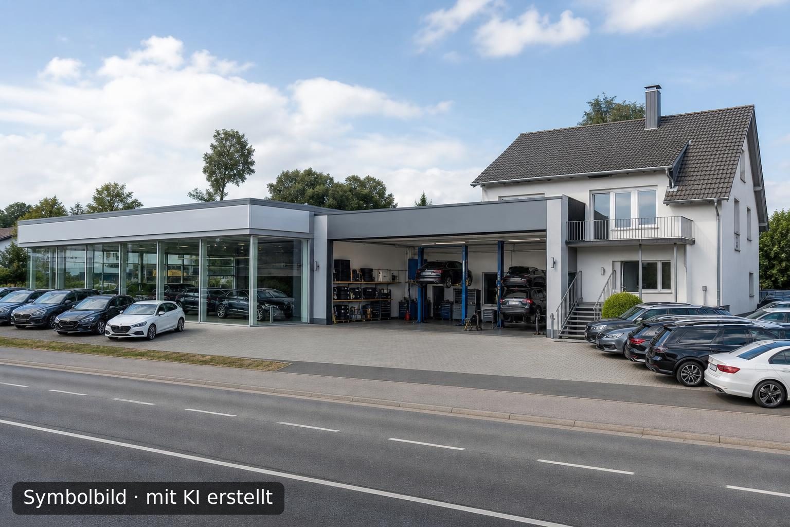 Etabliertes Autohaus mit KFZ-Werkstatt zur Nachfolge im Heidekreis, Niedersachsen Symbolbild – mit KI erstellt