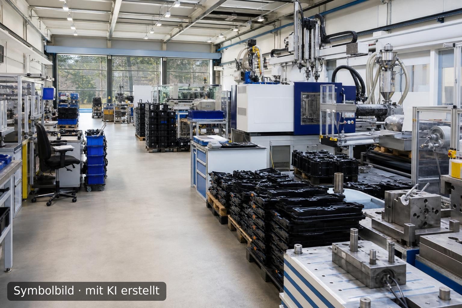 Spezialisierte Kunststofftechnik-Produktion im Kreis Mettmann zu verkaufen Symbolbild – mit KI erstellt