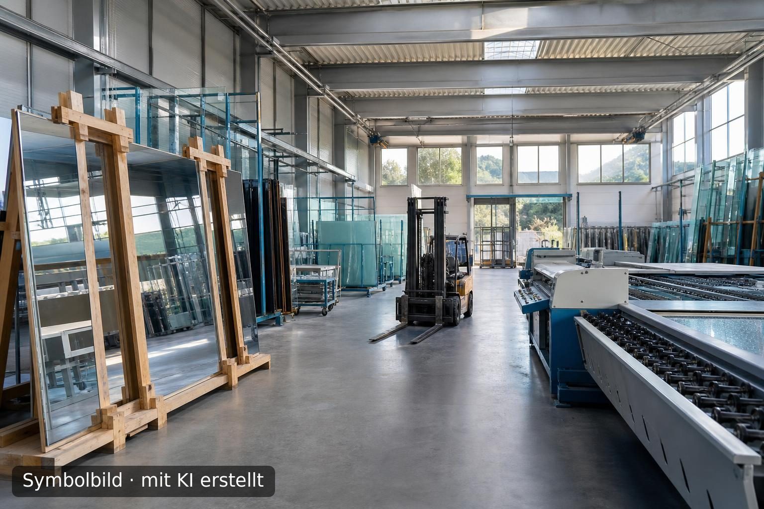 Profitabler Großhandel für Glasprodukte und Maschinenbau in Bayern zu verkaufen Symbolbild – mit KI erstellt
