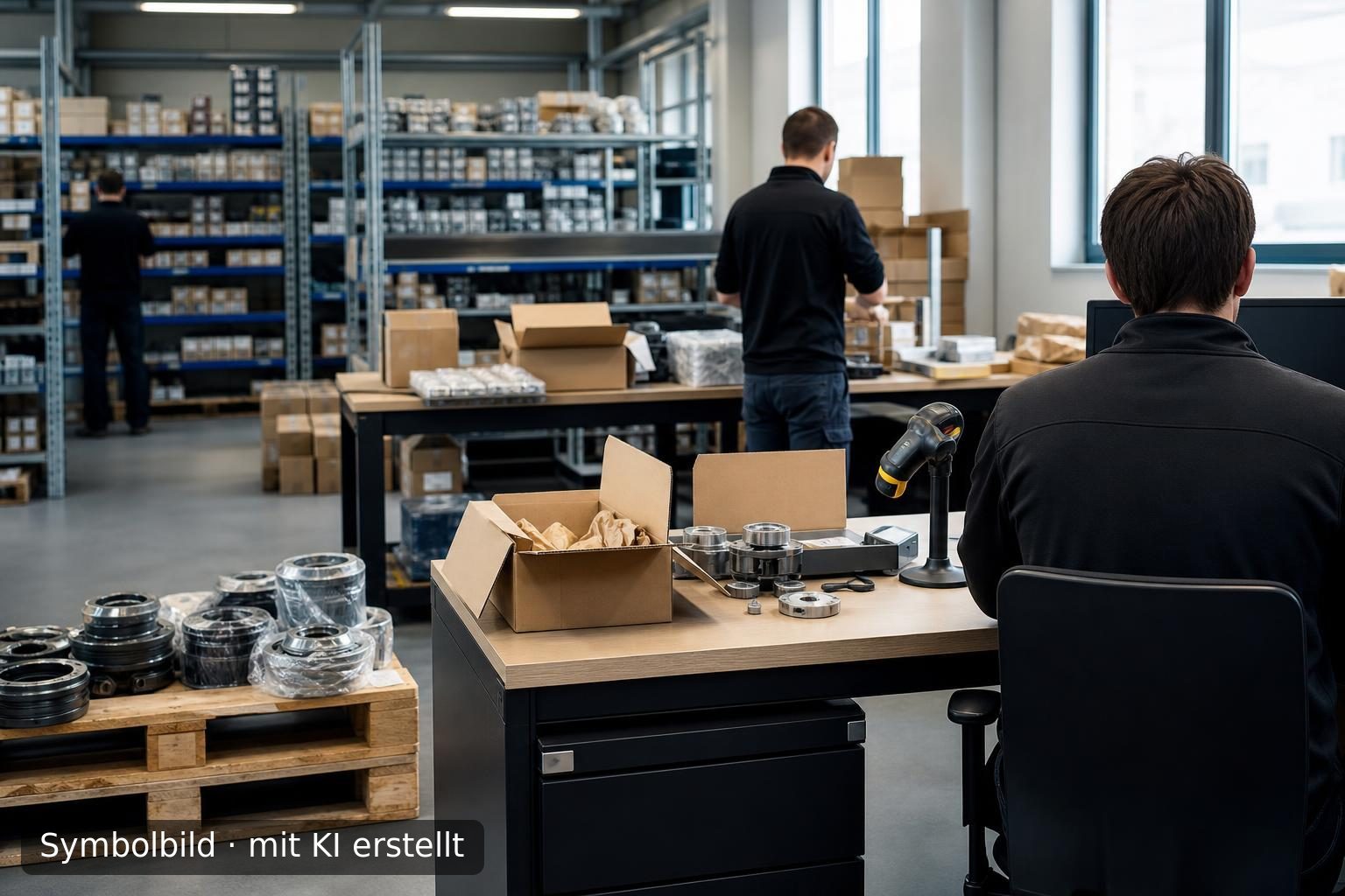 Etablierter Online-Handel für Maschinen-Ersatzteile in Chemnitz zur Nachfolge Symbolbild – mit KI erstellt