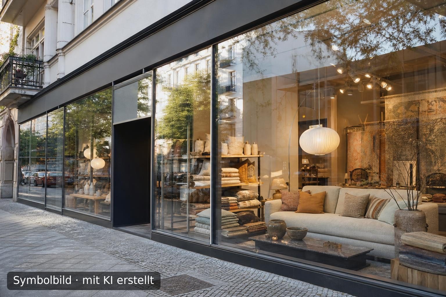 Etabliertes Fachgeschaeft fuer Inneneinrichtung in Berlin zur Nachfolge Symbolbild – mit KI erstellt