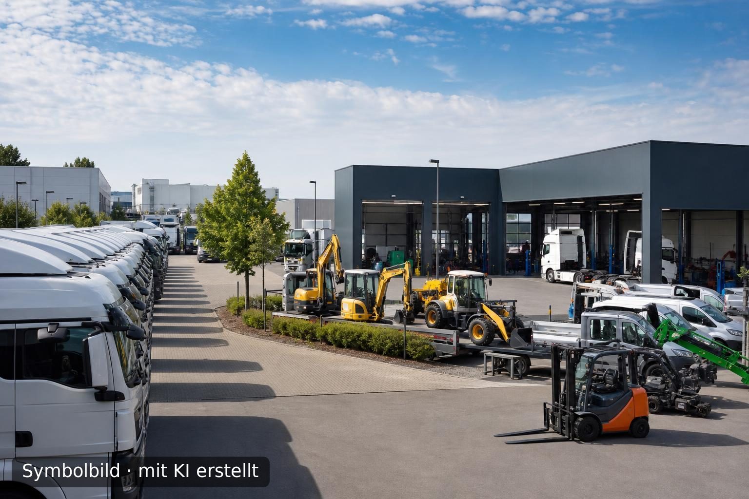 Fachhandel für Nutzfahrzeuge und Arbeitsmaschinen im Raum Düsseldorf Symbolbild – mit KI erstellt