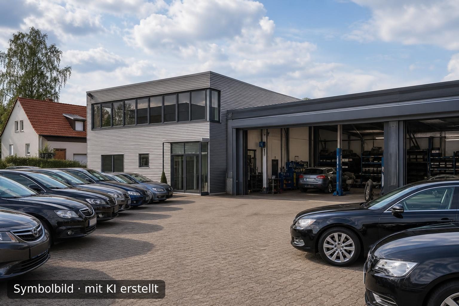 Etablierter Autohandel mit eigener Werkstatt im Landkreis Steinfurt zur Nachfolge Symbolbild – mit KI erstellt