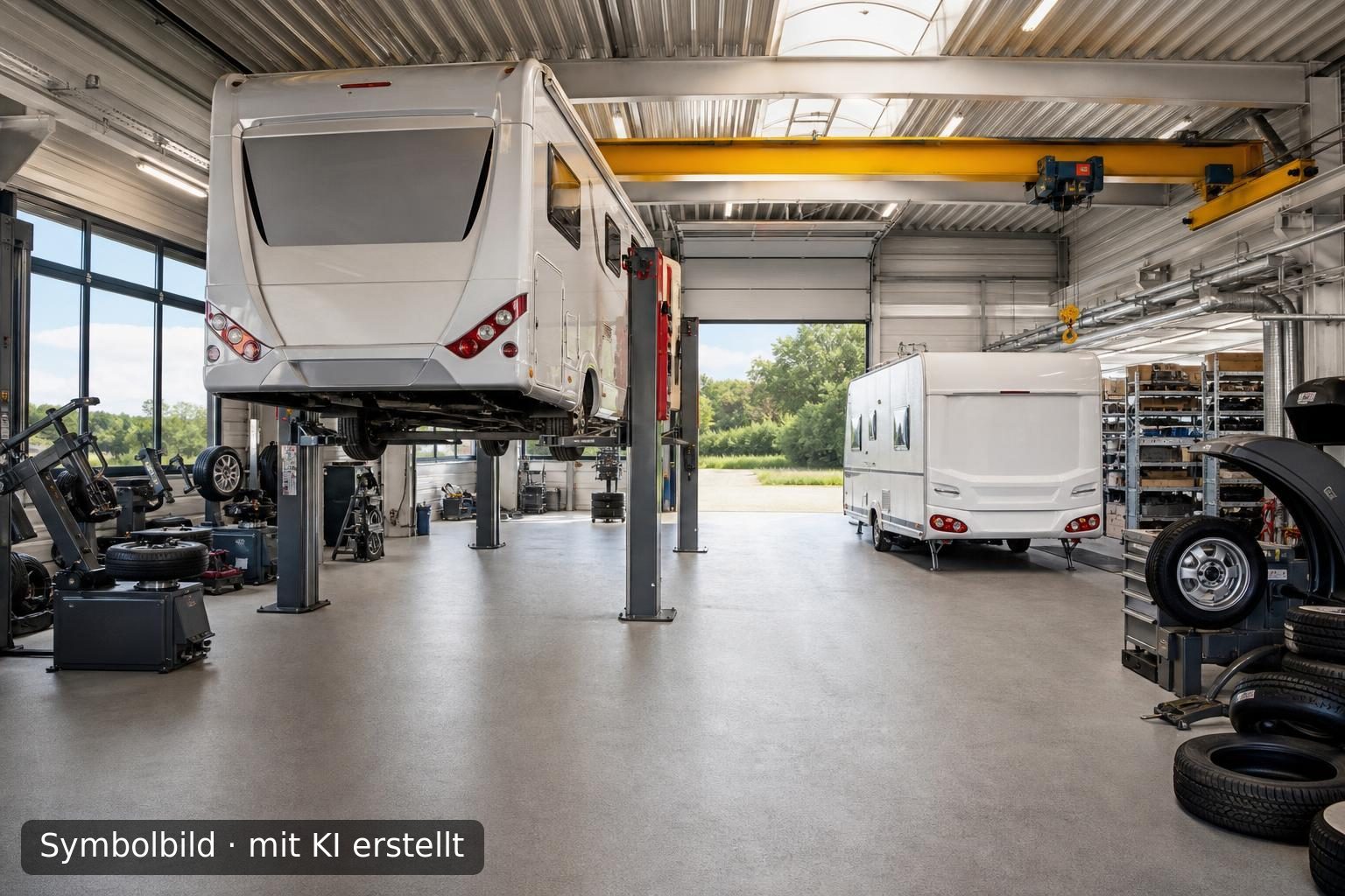 Spezialisierte Reisemobilwerkstatt im Landkreis Konstanz zum Verkauf Symbolbild – mit KI erstellt