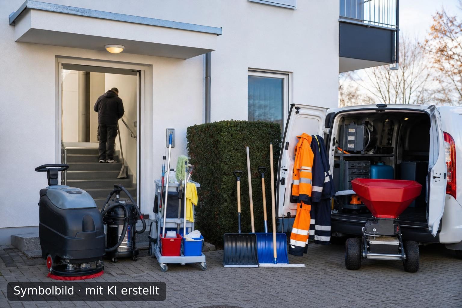 Nachfolge für Reinigungsunternehmen mit Winterdienst im Rhein-Kreis Neuss Symbolbild – mit KI erstellt