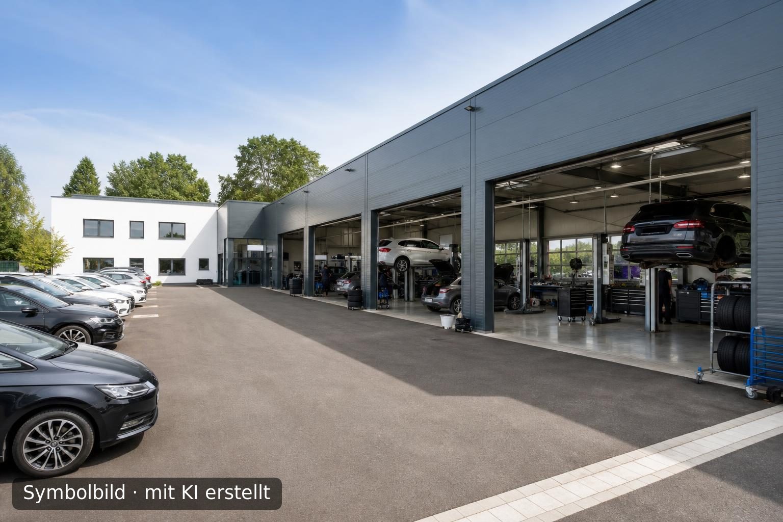 Etablierter KFZ-Handel mit Werkstatt im Landkreis Leipziger Land zu verkaufen Symbolbild – mit KI erstellt