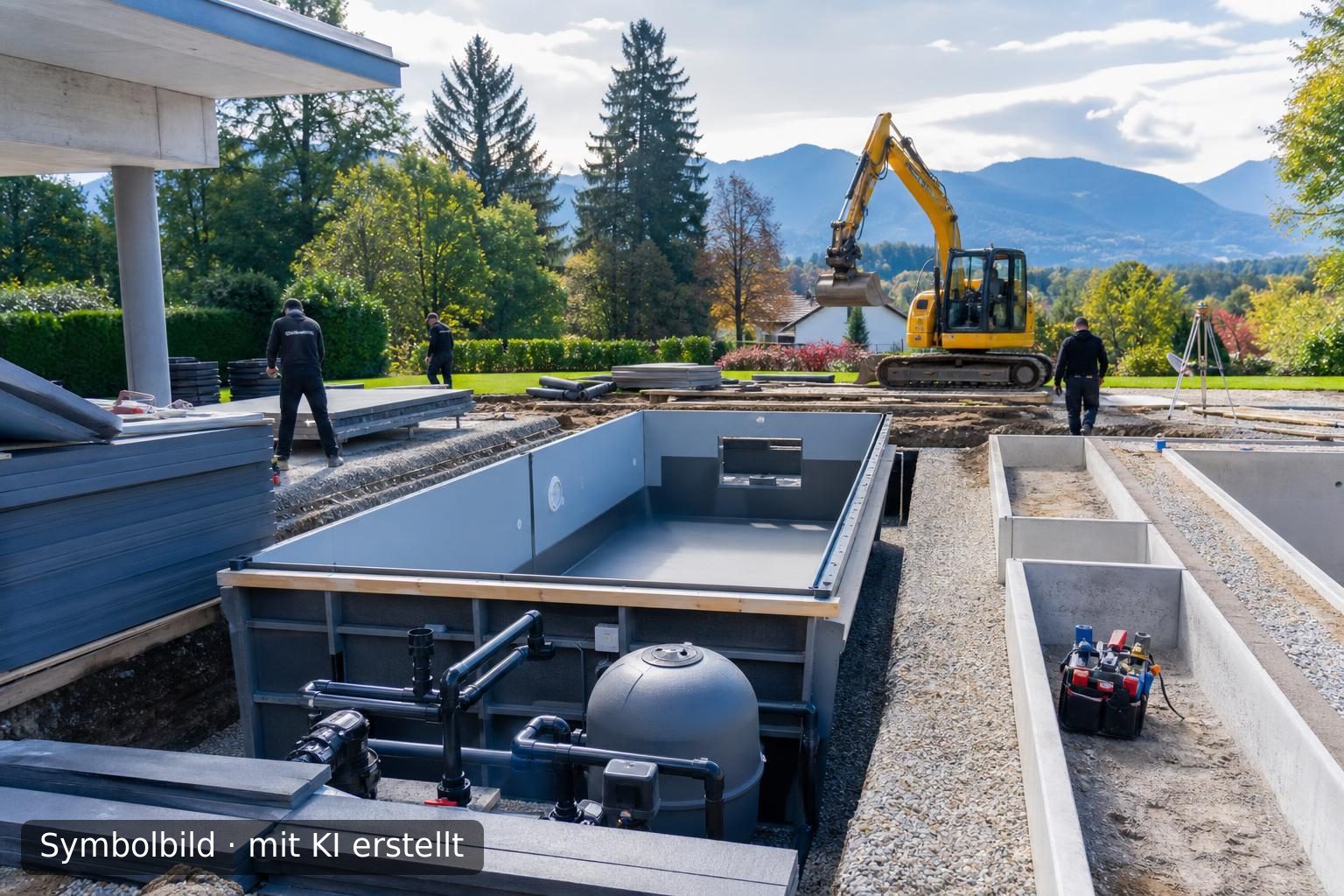 Etablierter Fachbetrieb für Schwimmbadbau in Bayern zur Nachfolge Symbolbild – mit KI erstellt