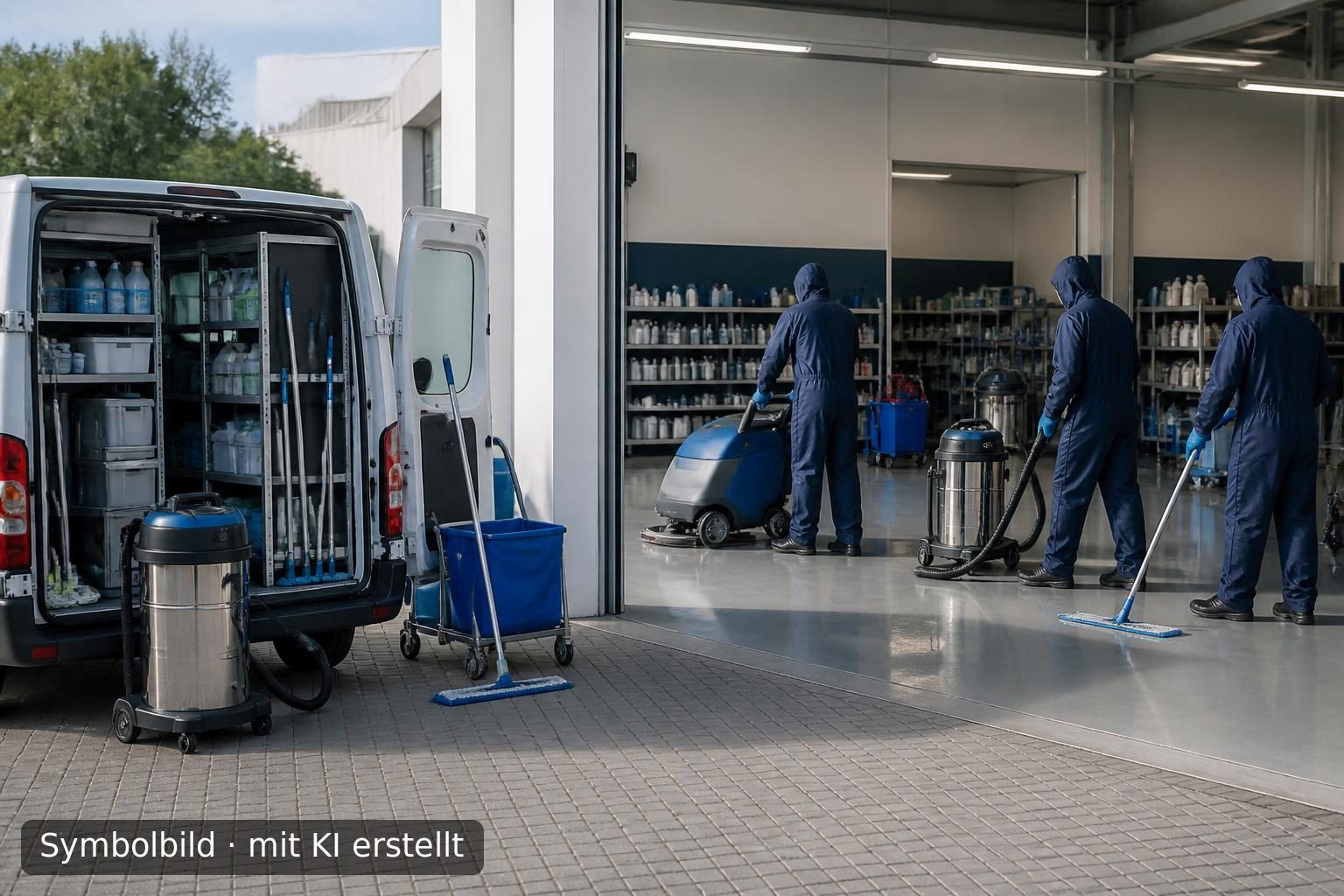 Etabliertes Gebäudereinigungsunternehmen im Raum Düsseldorf zur Nachfolge Symbolbild – mit KI erstellt