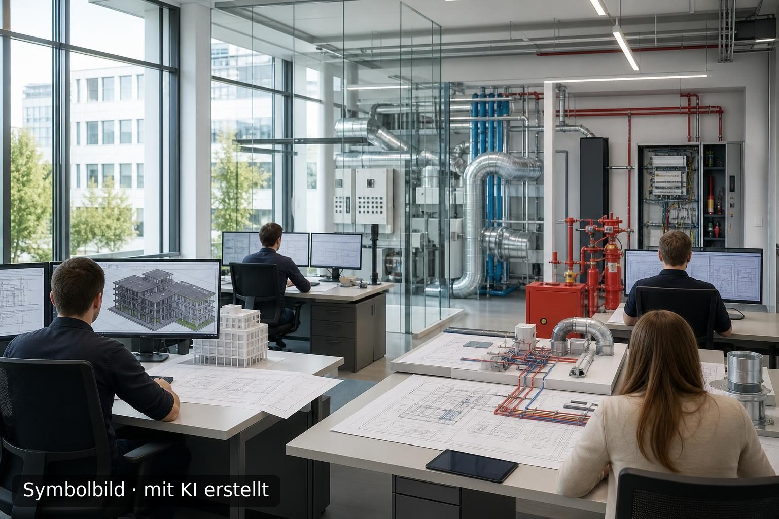 Ingenieurbüro für Gebäudetechnik und Brandschutz in München zum Verkauf Symbolbild – mit KI erstellt