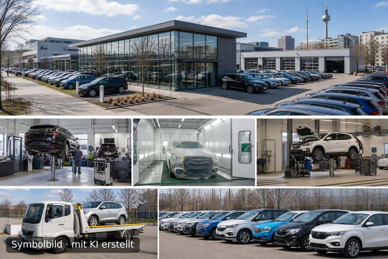 Etablierte Autohausgruppe mit Full-Service-Werkstätten in Berlin zur Nachfolge Symbolbild – mit KI erstellt