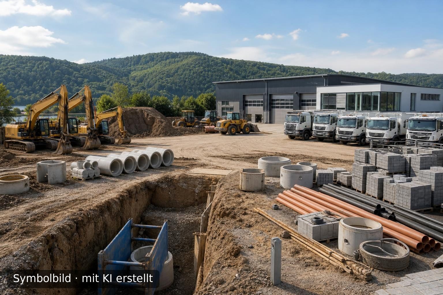 Etabliertes Tiefbauunternehmen zur Nachfolge im Raum Heidelberg Symbolbild – mit KI erstellt