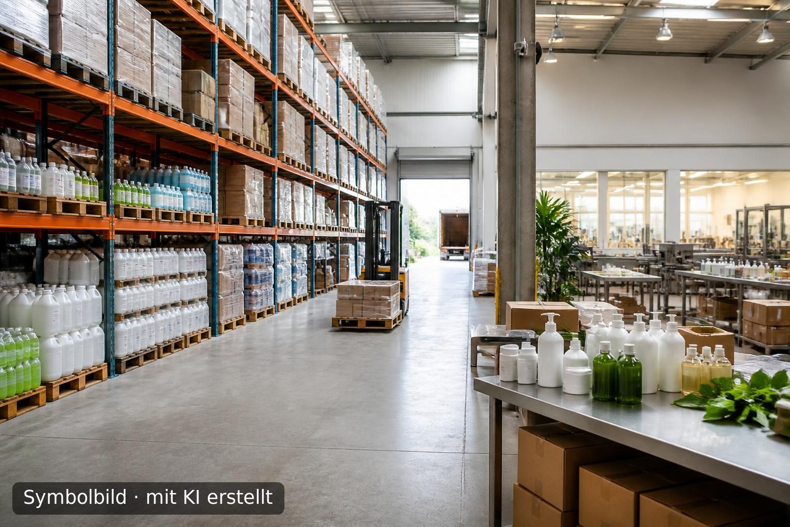 Großhandel für Reinigungs- und Hygieneprodukte in Madrid, Spanien Symbolbild – mit KI erstellt