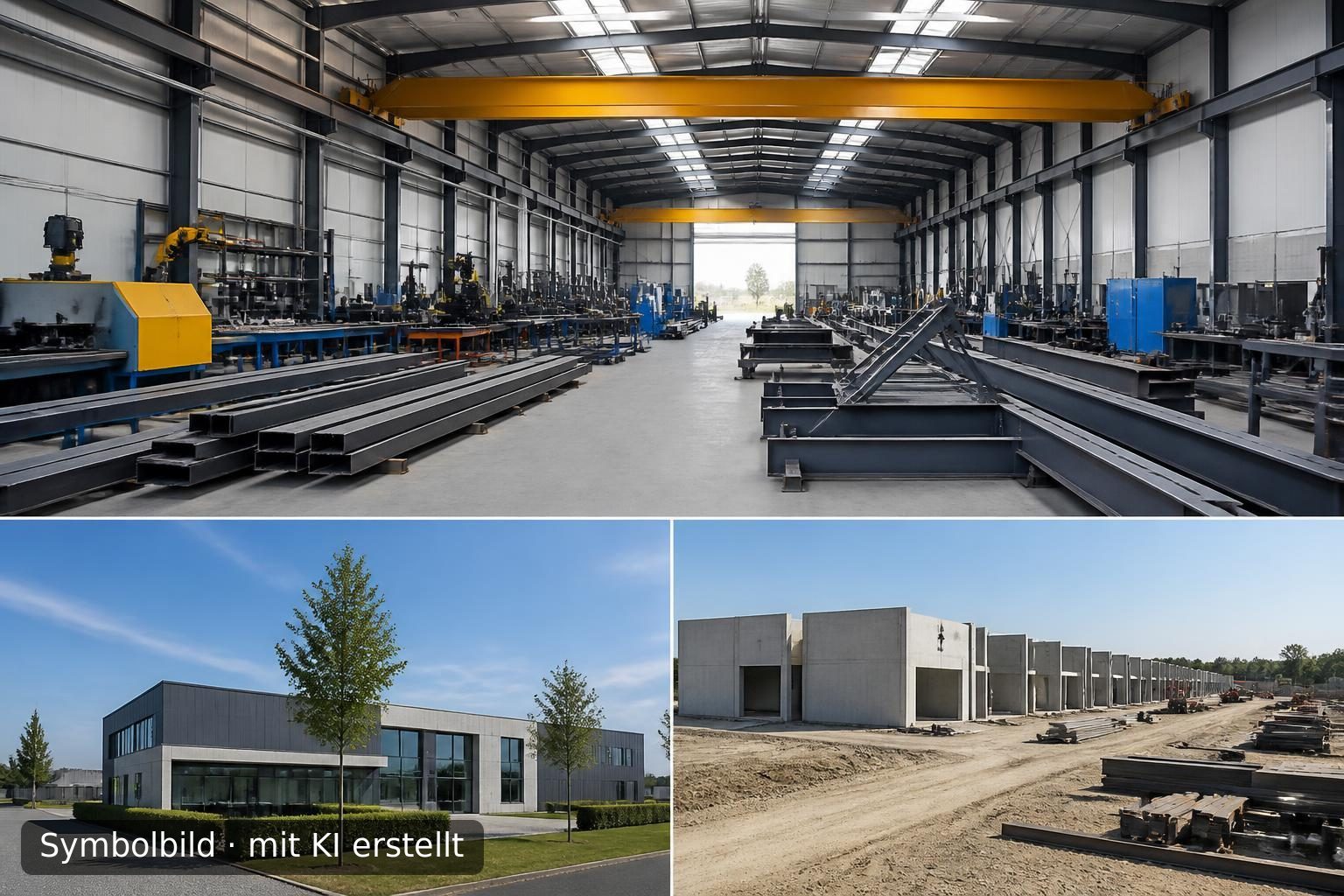Metallverarbeitungsbetrieb für den Bausektor in Westflandern, Belgien Symbolbild – mit KI erstellt