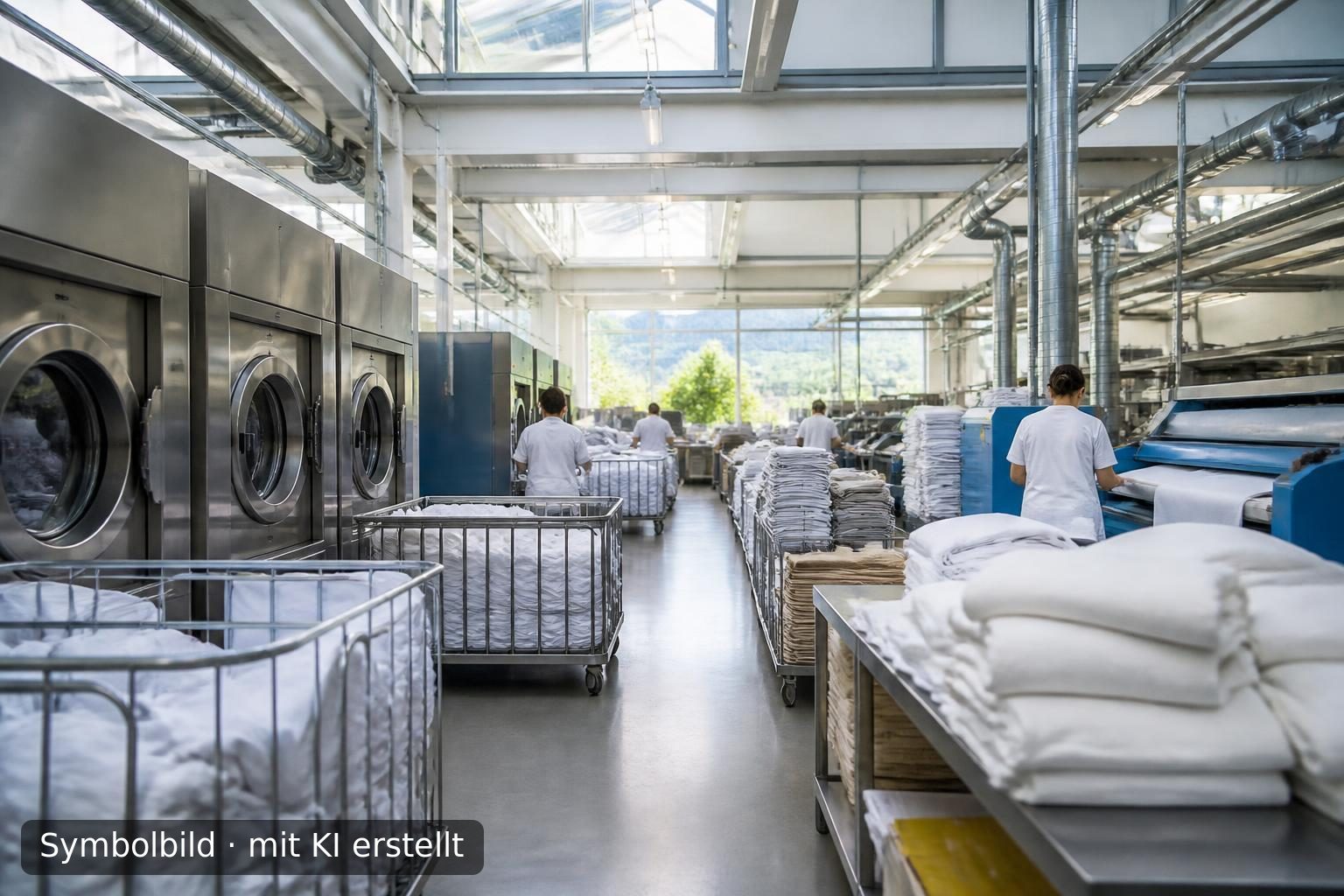 Etablierte Wäscherei in der Südschweiz im Rahmen einer Nachfolge zu verkaufen Symbolbild – mit KI erstellt
