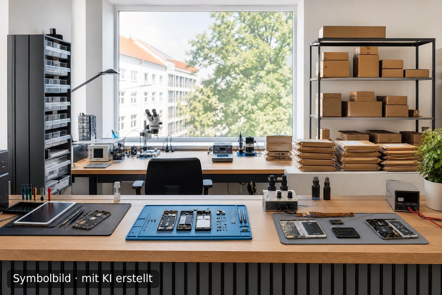 Etablierter Fachbetrieb für Mobilfunk-Reparaturen in München zur Übernahme Symbolbild – mit KI erstellt