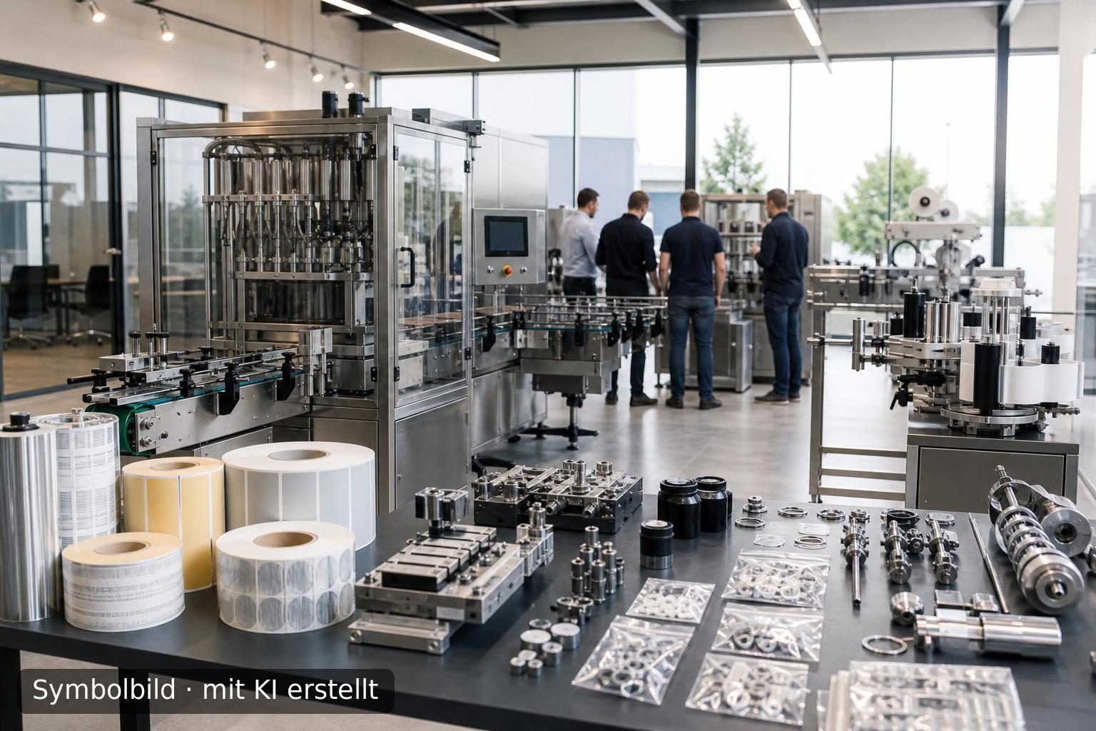 Handelsunternehmen für Abfüll- und Etikettiertechnik in Rheinland-Pfalz zu verkaufen Symbolbild – mit KI erstellt