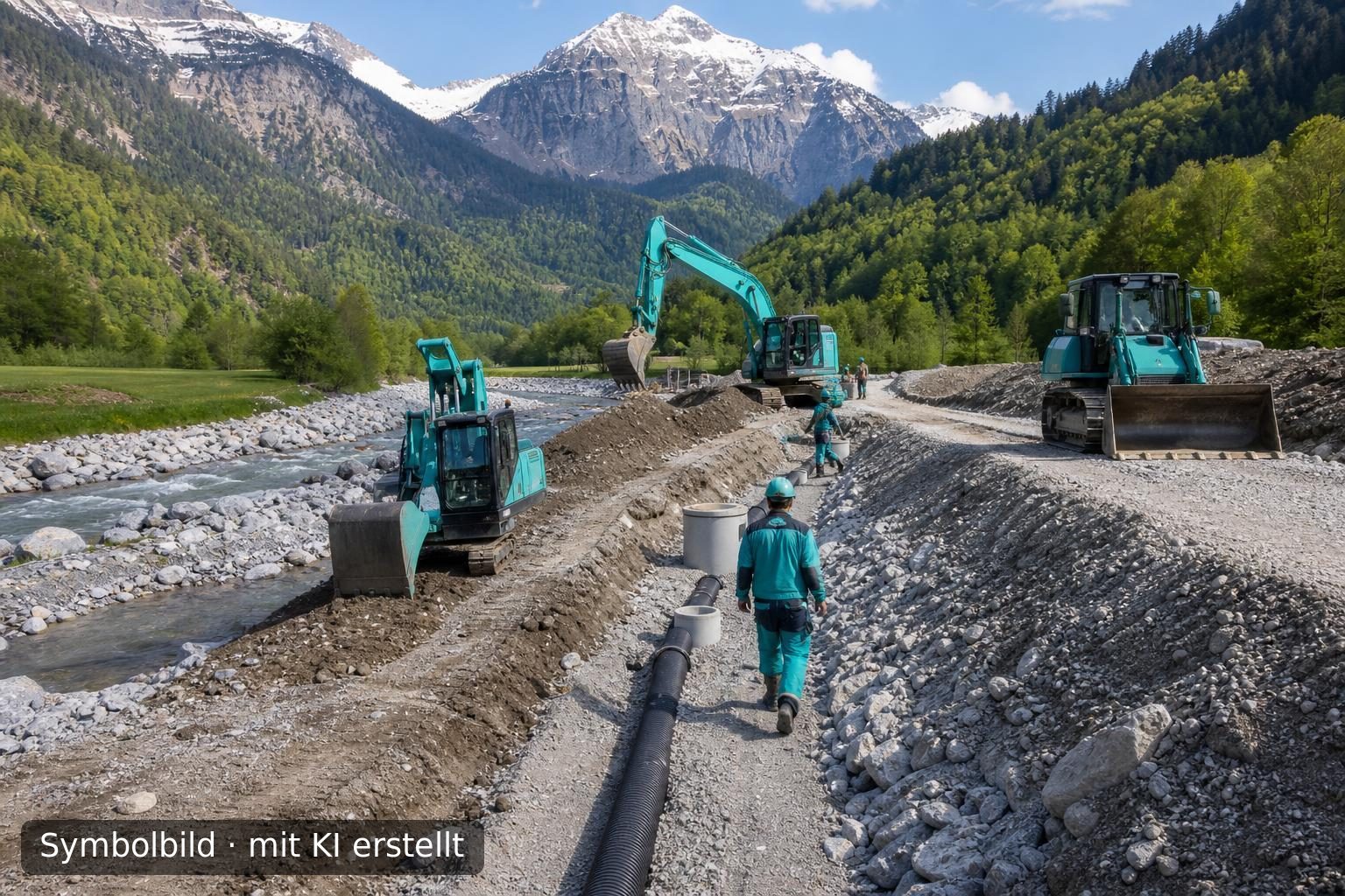 Spezialist für Tiefbau und ökologische Infrastruktur in der Schweiz zur Nachfolge Symbolbild – mit KI erstellt