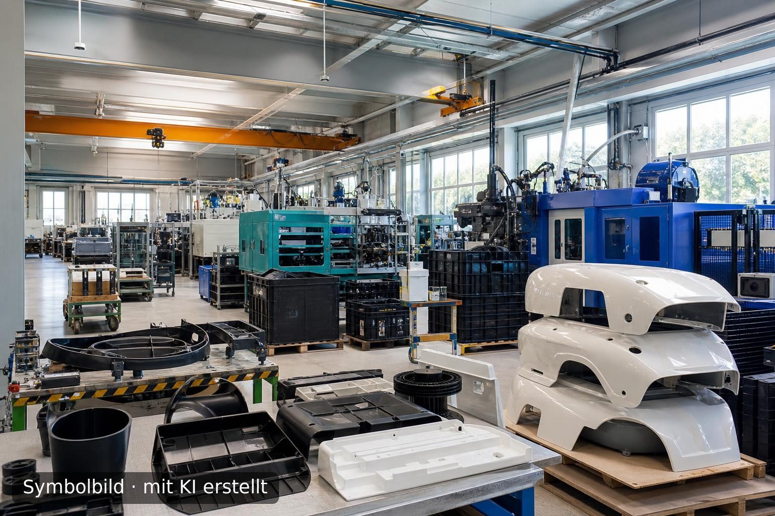 Spezialisierte industrielle Kunststoffverarbeitung in Baden-Württemberg zur Nachfolge Symbolbild – mit KI erstellt