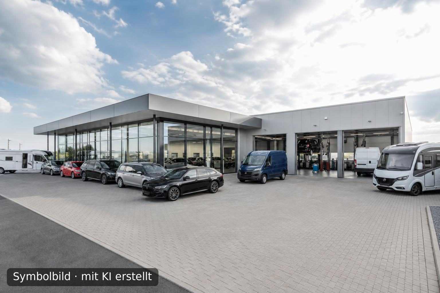 Etabliertes Mehrmarken-Autohaus mit Werkstatt in Nordrhein-Westfalen zur Nachfolge Symbolbild – mit KI erstellt