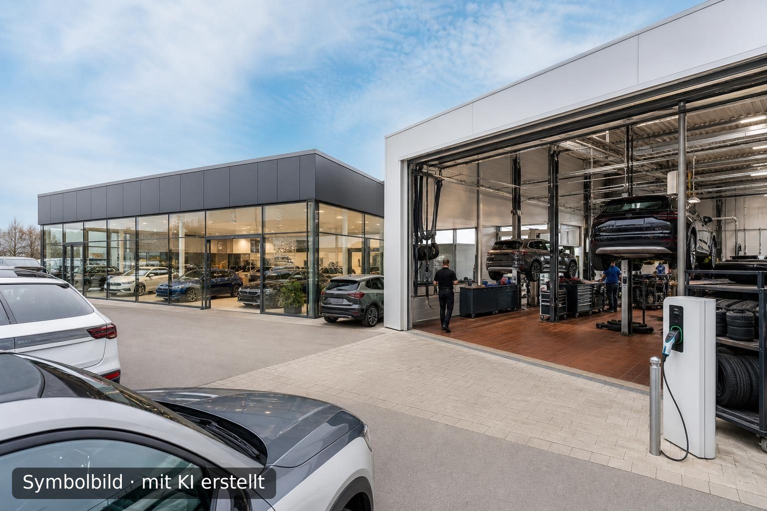 Etablierte Mehrmarken-Autohäuser mit Werkstätten in Ostdeutschland zur Nachfolge Symbolbild – mit KI erstellt