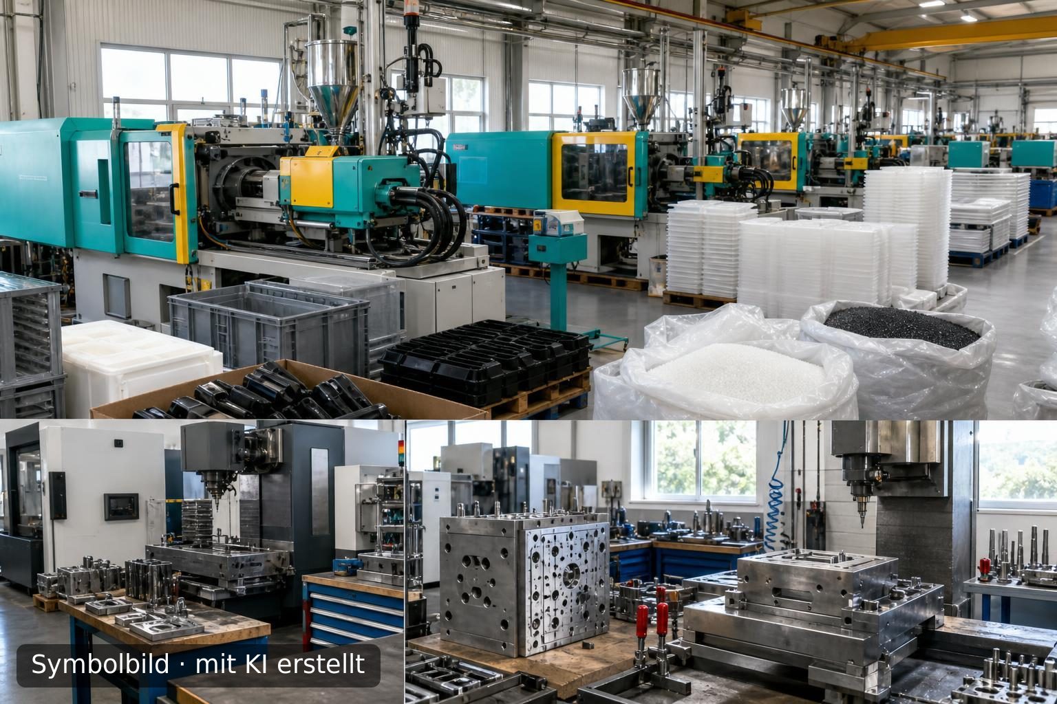 Etablierter Kunststoffverarbeiter mit eigenem Werkzeugbau in Nordrhein-Westfalen Symbolbild – mit KI erstellt