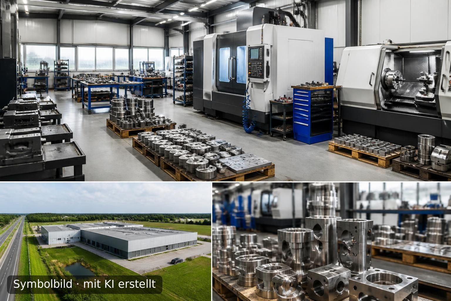 Zerspanungstechnik und Metallverarbeitung in Ost-Niederlande zum Verkauf Symbolbild – mit KI erstellt