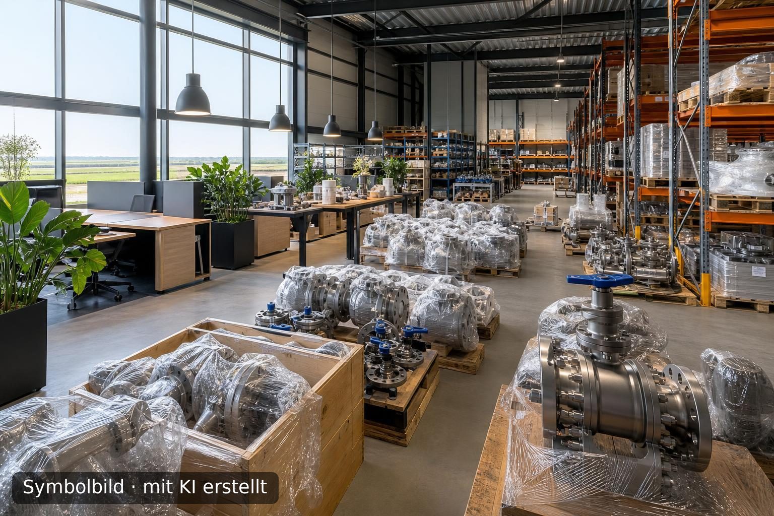 Internationaler Industrie-Großhandel für den Energiesektor in West-Niederland zur Nachfolg Symbolbild – mit KI erstellt