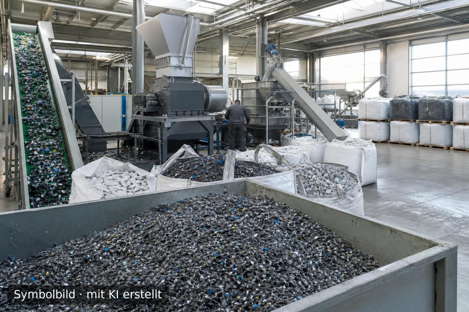 Etablierter Kunststoff-Mahlbetrieb in Deutschland zur Nachfolge Symbolbild – mit KI erstellt