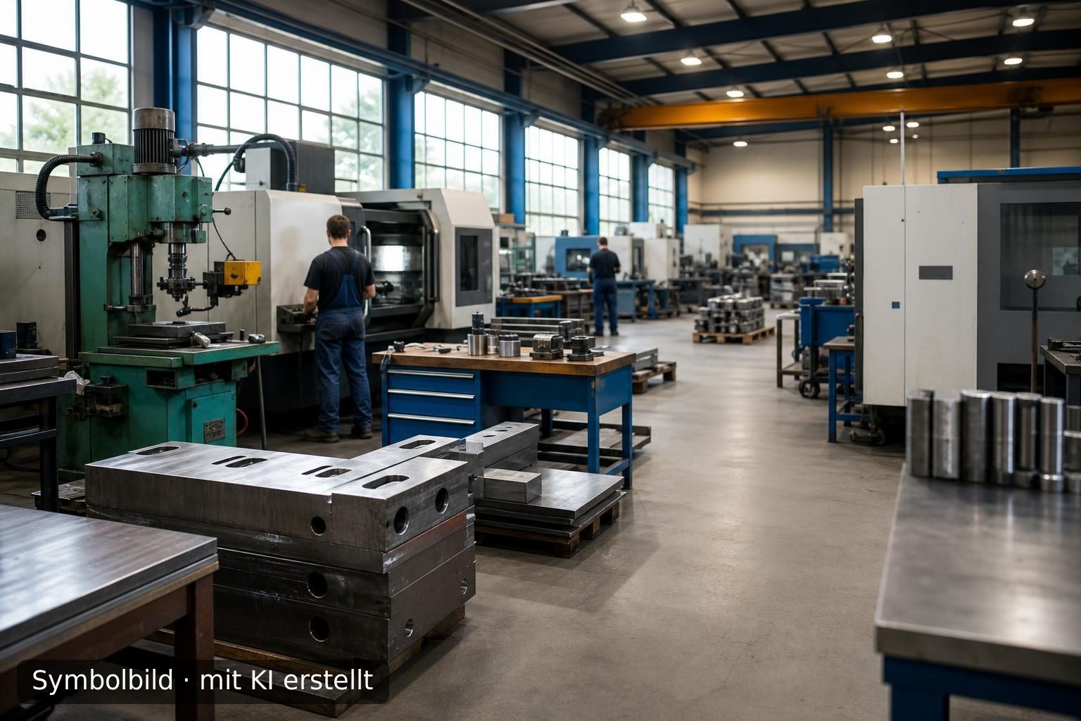 Etabliertes Unternehmen der Metallbearbeitung in Deutschland zur Nachfolge Symbolbild – mit KI erstellt