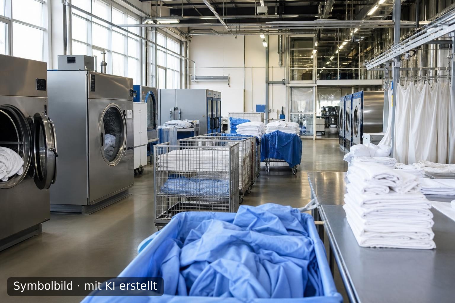 Etablierte Textilreinigung mit moderner Infrastruktur zur Nachfolge Symbolbild – mit KI erstellt