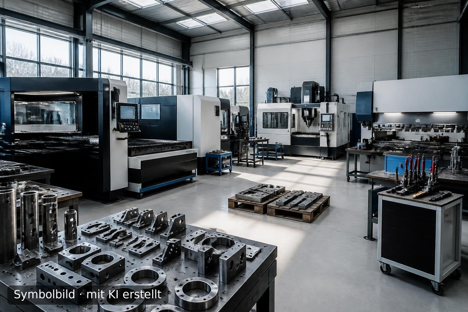 Metallbearbeitungsbetrieb in Limburg Niederlande CNC-Technik und Schweißen Symbolbild – mit KI erstellt