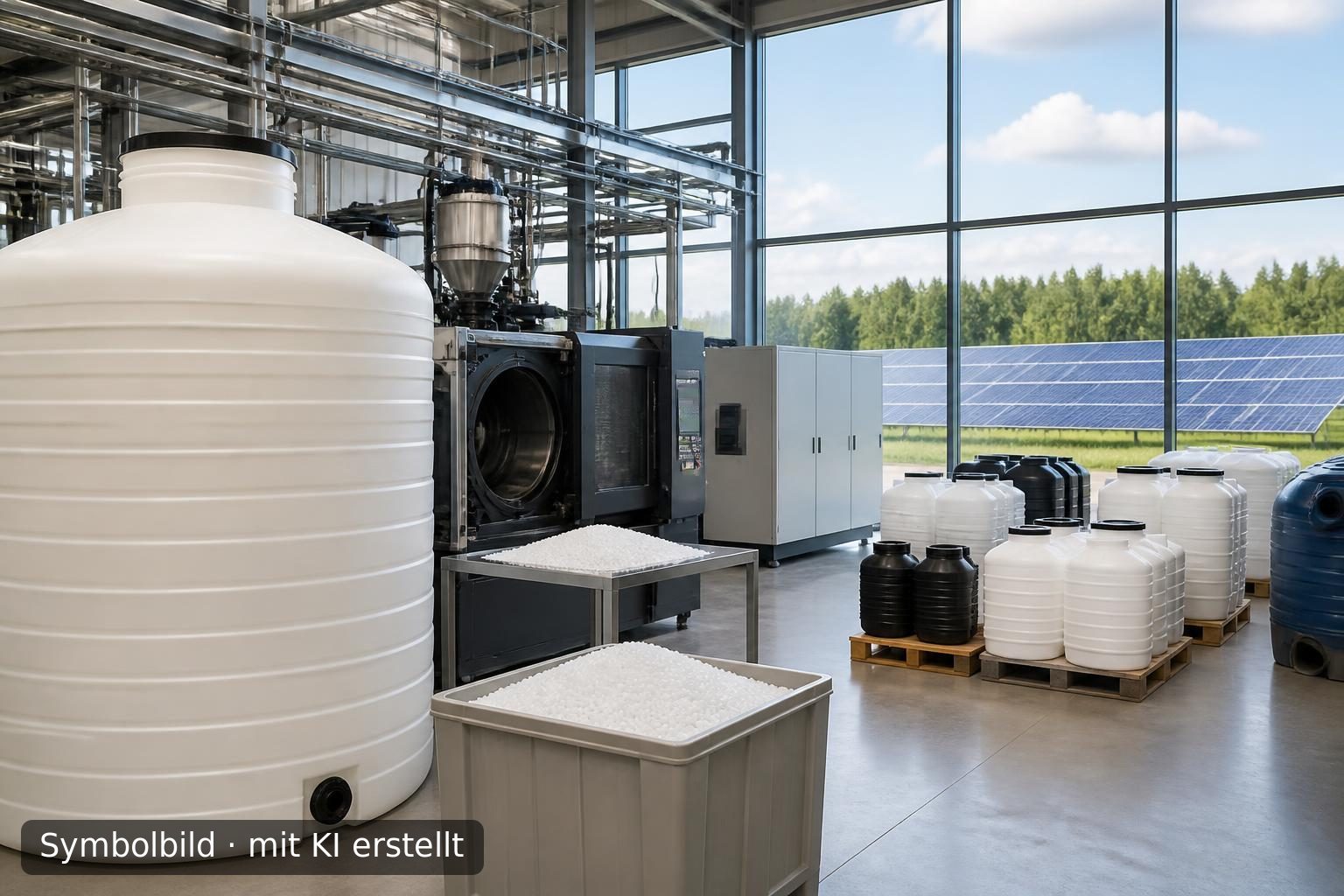 Hersteller von industriellen Kunststoffbehältern in Masowien, Polen zum Verkauf Symbolbild – mit KI erstellt