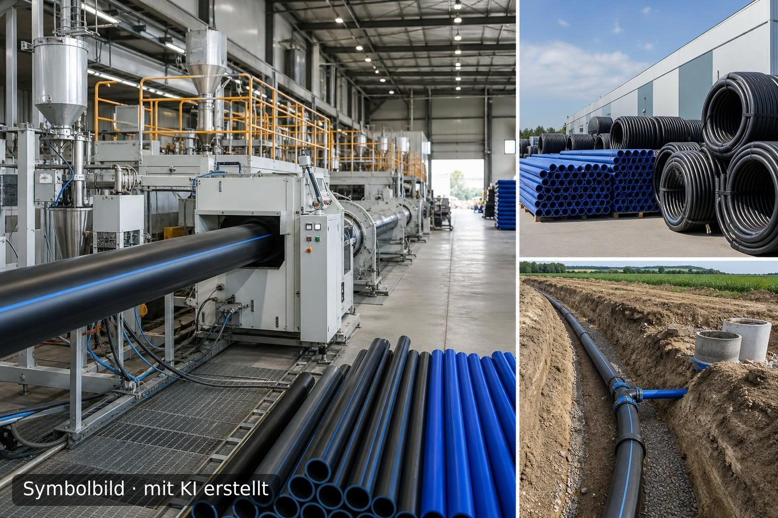 Hersteller von HDPE- und LDPE-Rohrsystemen in der Slowakei zur Nachfolge Symbolbild – mit KI erstellt