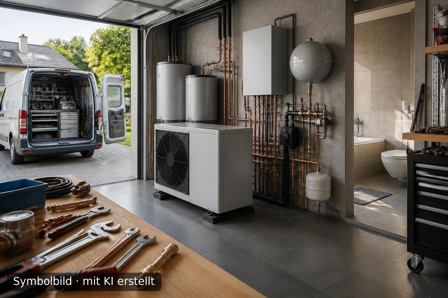 Nachfolge Heizungs- und Sanitärtechnik mit Fokus Erneuerbare Energien in Baden-Württemberg Symbolbild – mit KI erstellt