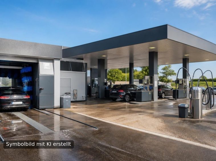 Symbolbild Tankstelle / Waschanlage - mit KI erstellt