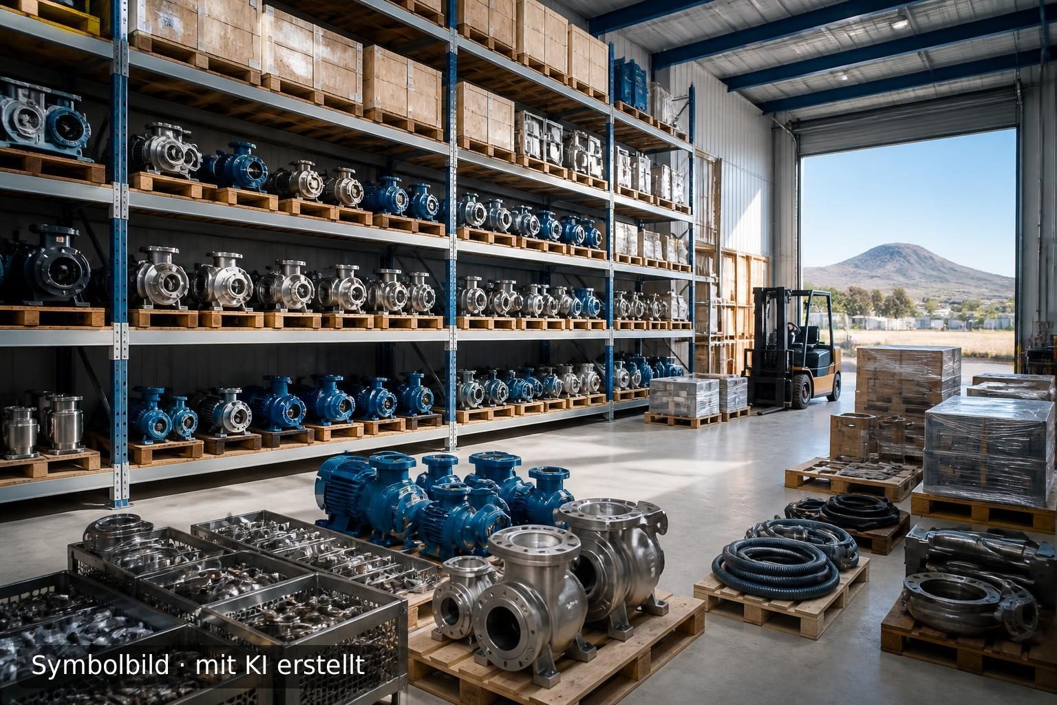 Verkauf eines Großhandels für Industriepumpen in Zentralspanien Symbolbild – mit KI erstellt