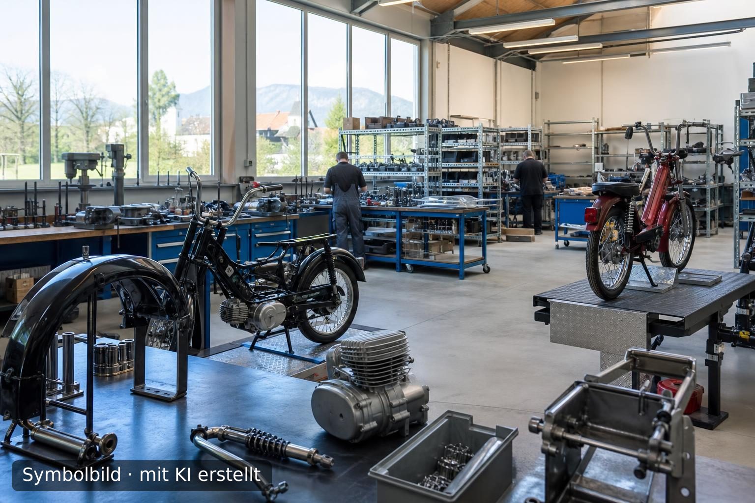 Nachfolgeregelung in der Produktion von Kleinkrafträdern in Oberbayern Symbolbild – mit KI erstellt