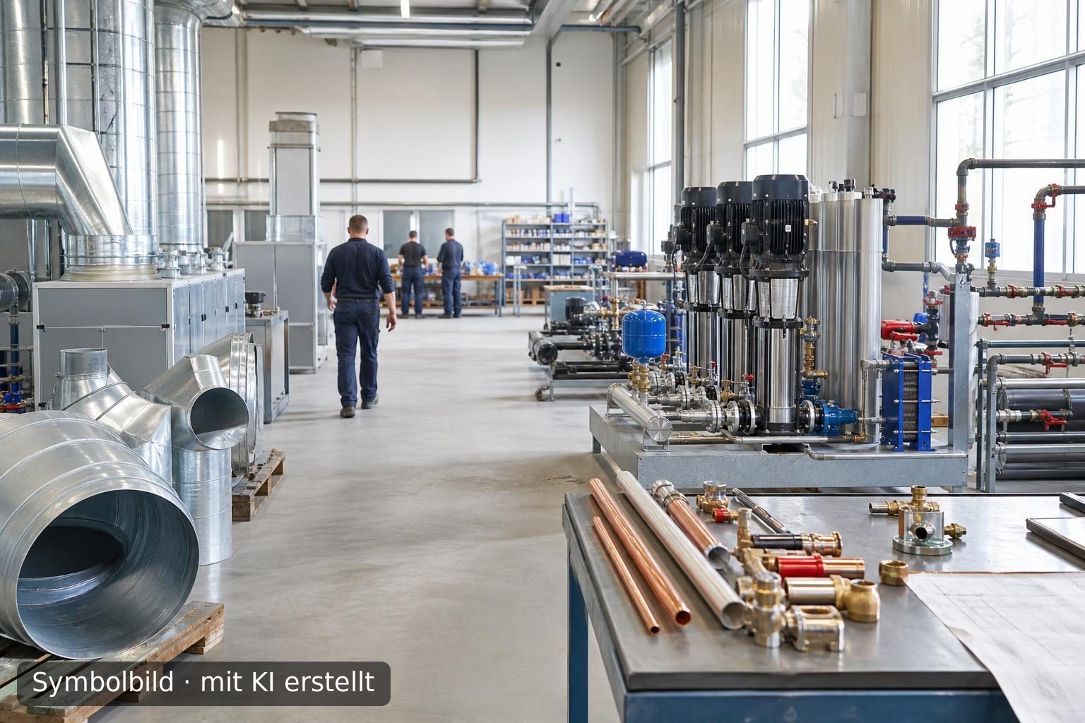 Etabliertes Unternehmen für Gebäudetechnik im Raum Köln gesucht Symbolbild – mit KI erstellt