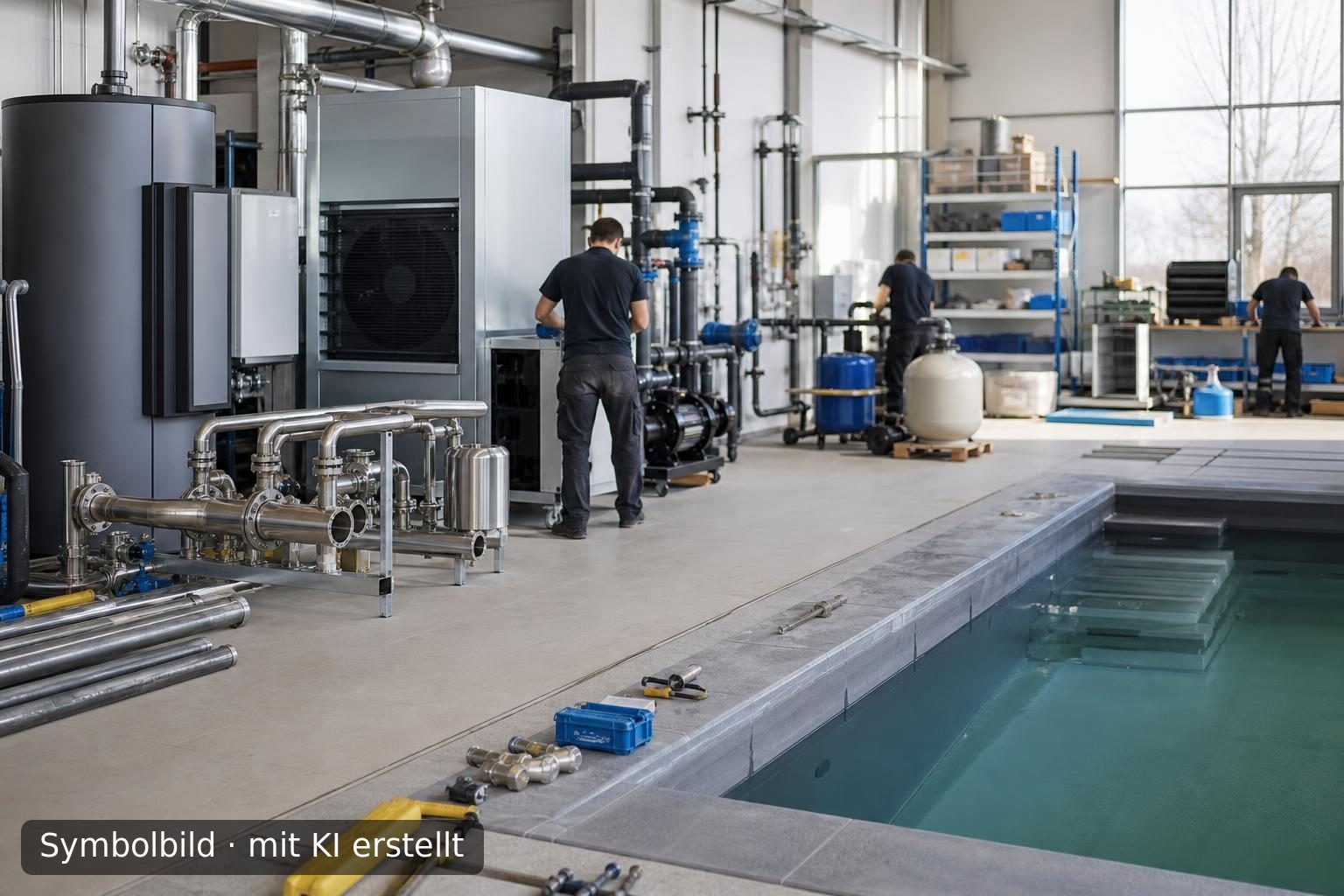 Etablierter Fachbetrieb für HLS und Schwimmbadbau in Remscheid gesucht Symbolbild – mit KI erstellt